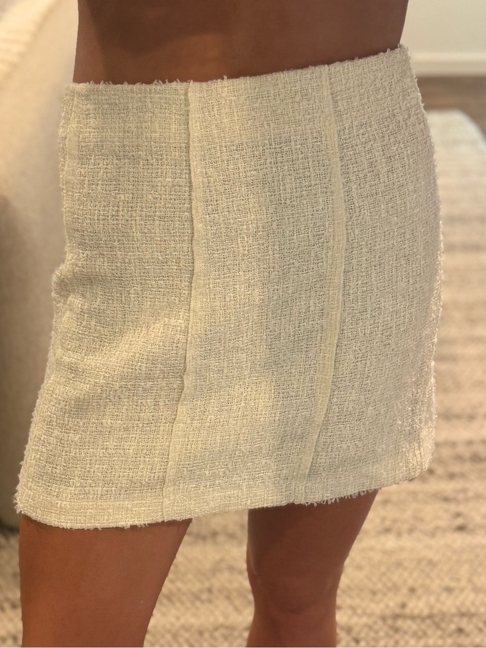 Zara Cream Tweed Mini Skirt